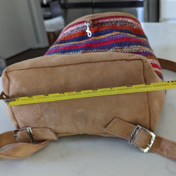 Rasta Moda Multicolor Woven Sack Backpack with Leather Bottom, Trim, & S… - Picture 6 of 14